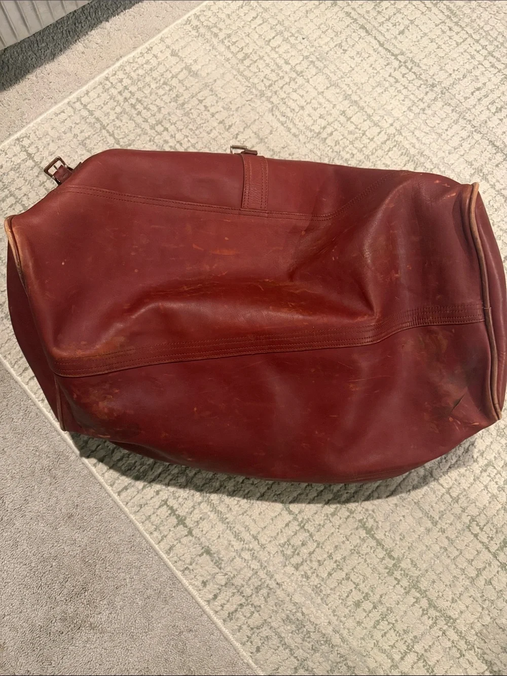 J.W. Hulme Co. Men’s Leather Duffle Bag in Cognac Brown